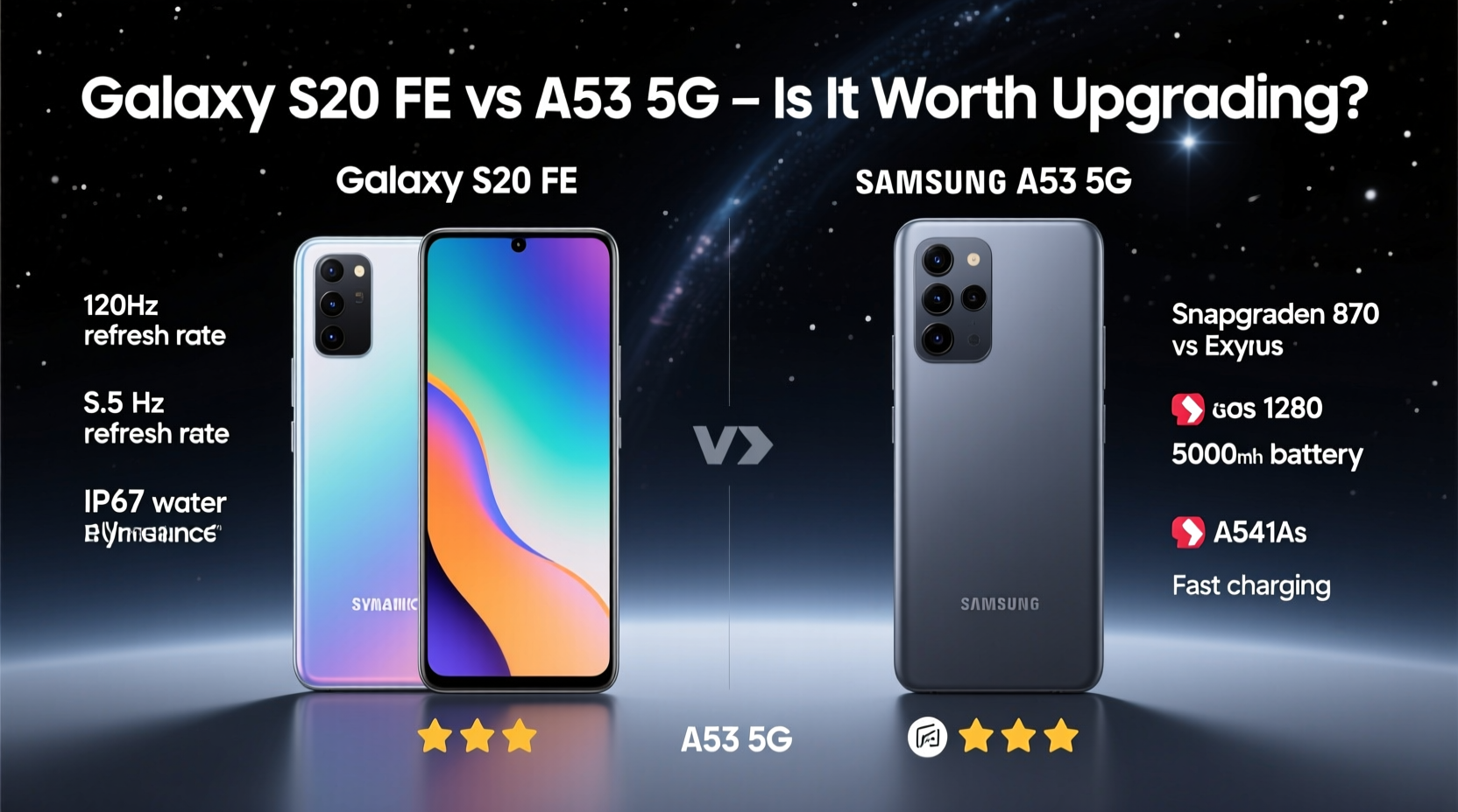 galaxy s20 fe vs a53 5g is it worth upgrading or am i missing out