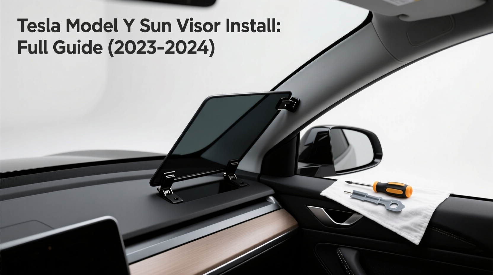 tesla model y sunvisor install