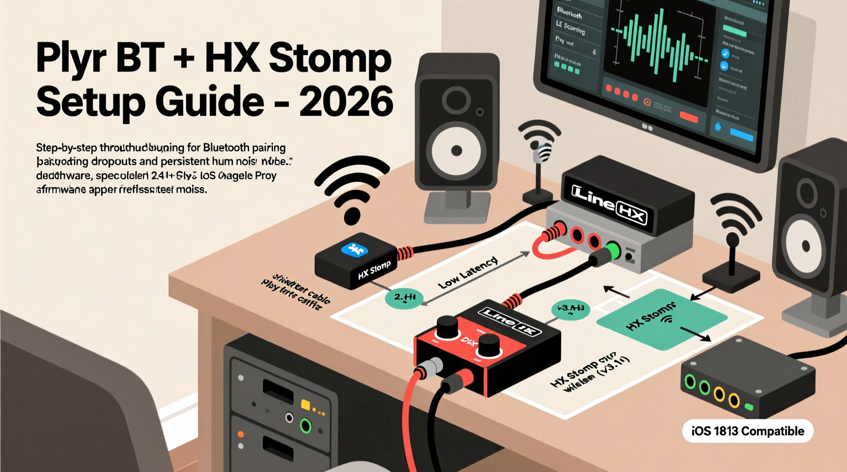 How to fix Bluetooth pairing dropouts and hum noise when using plyr BT effect with iOS 18.3 and Line 6 HX Stomp in home studio setups (2026)