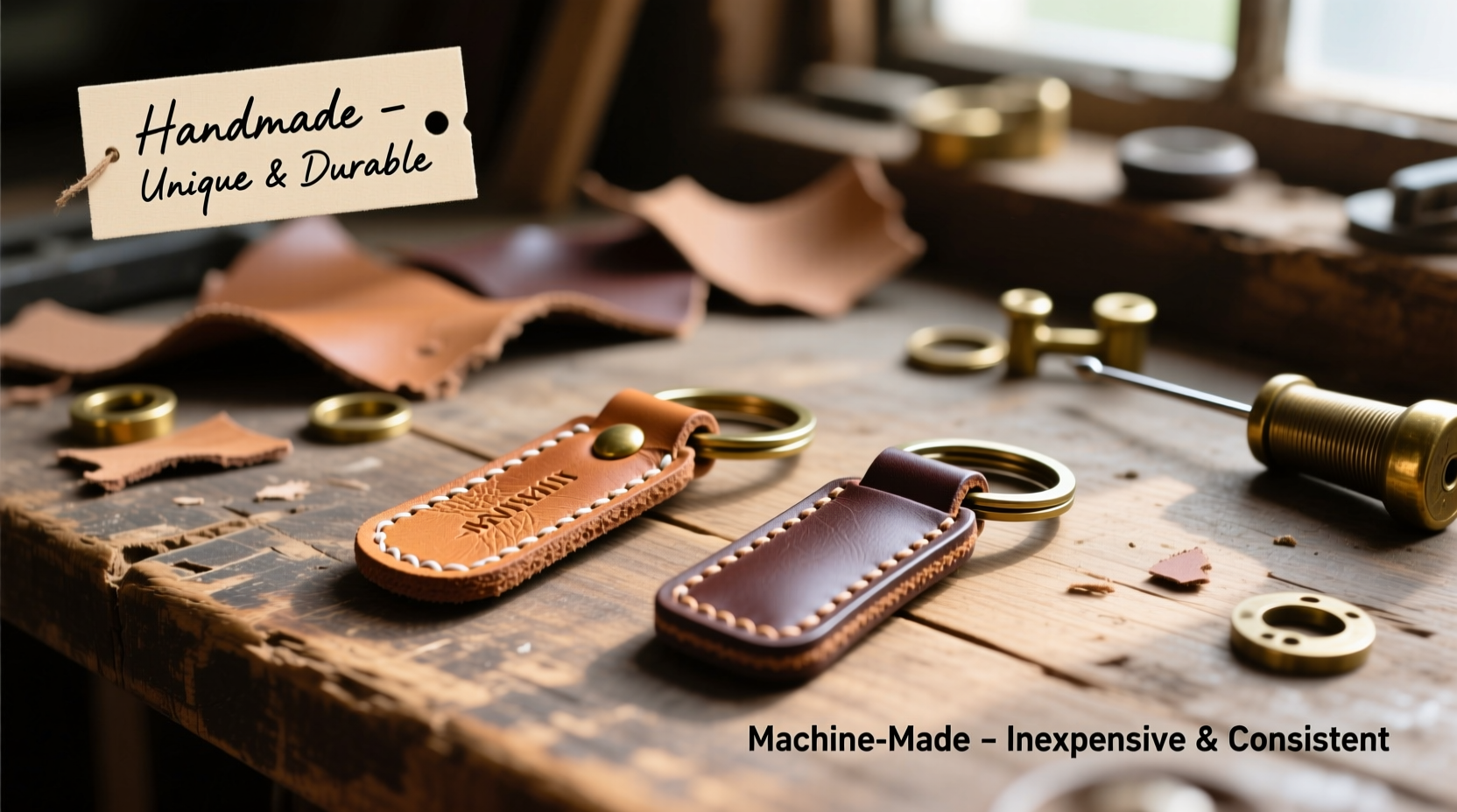 handmade leather keychains vs machine made are they really worth the extra money