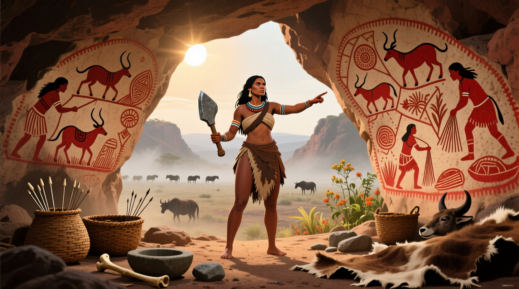 womens role in the cave men days