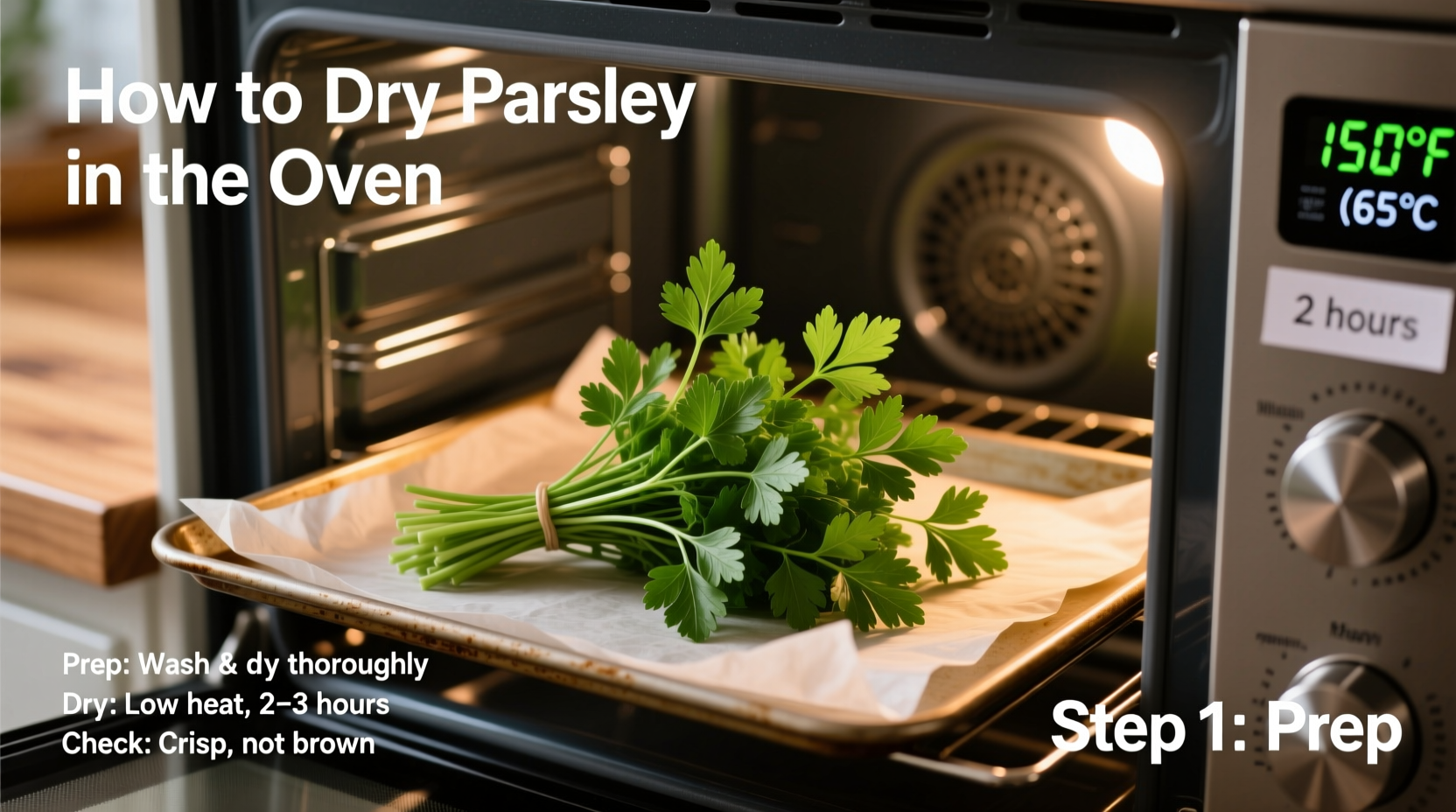 how to dry parsley in the oven