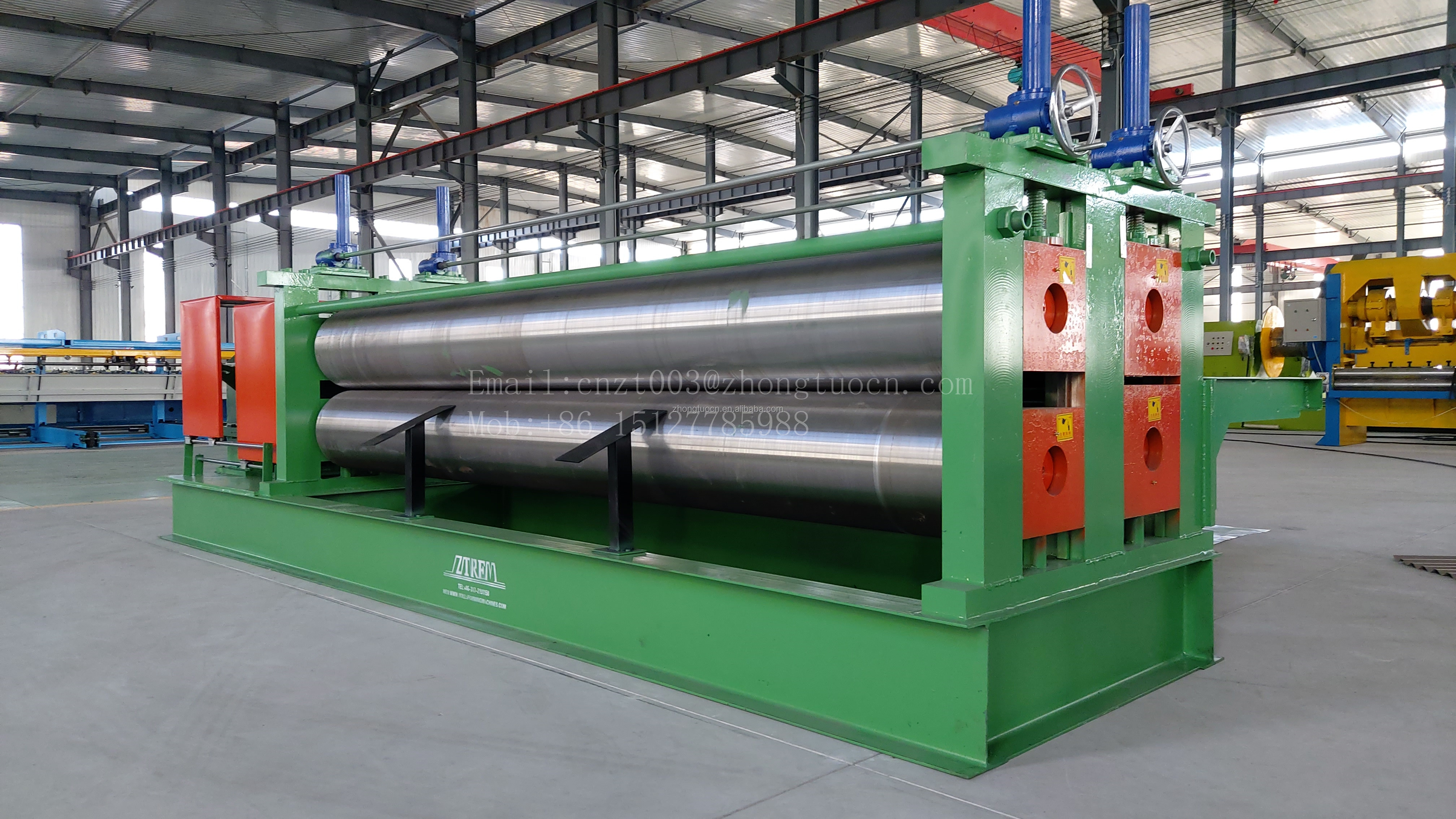 Barrel style round wave sheet roll forming machine