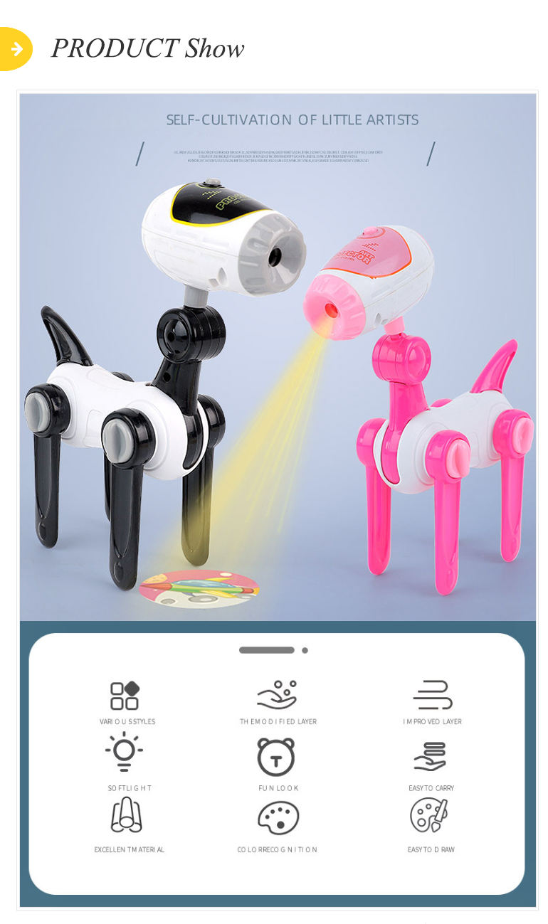 Robot dog toy machine creative painting projector drawing