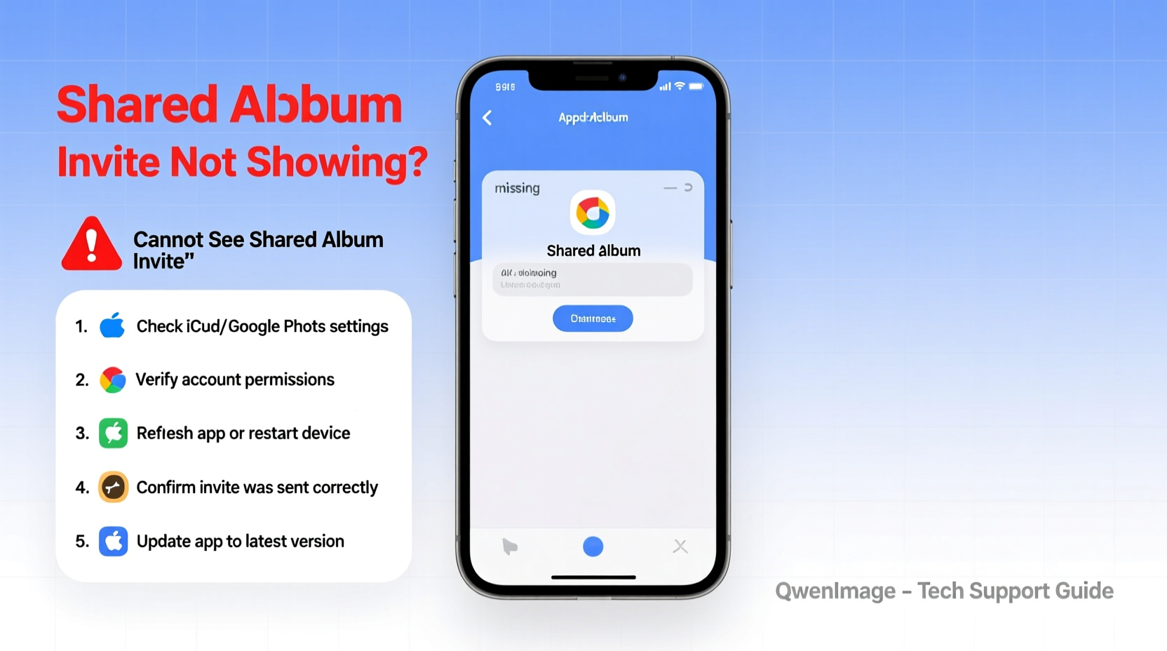 cant see shared album invite troubleshooting tips fixes