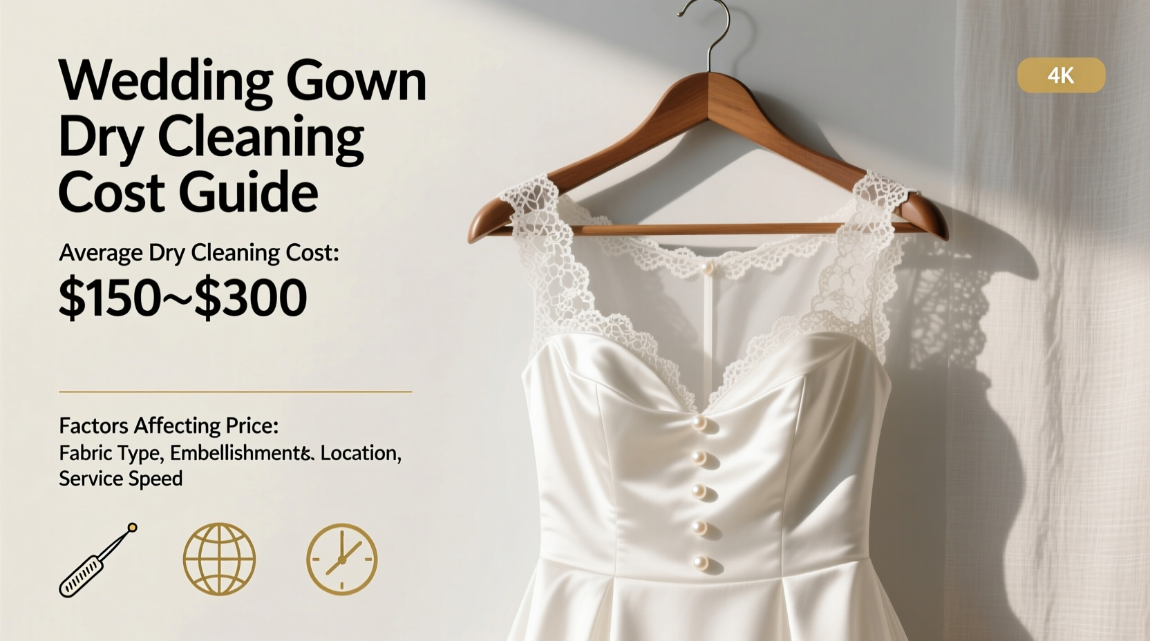 how much to dry clean a wedding gown