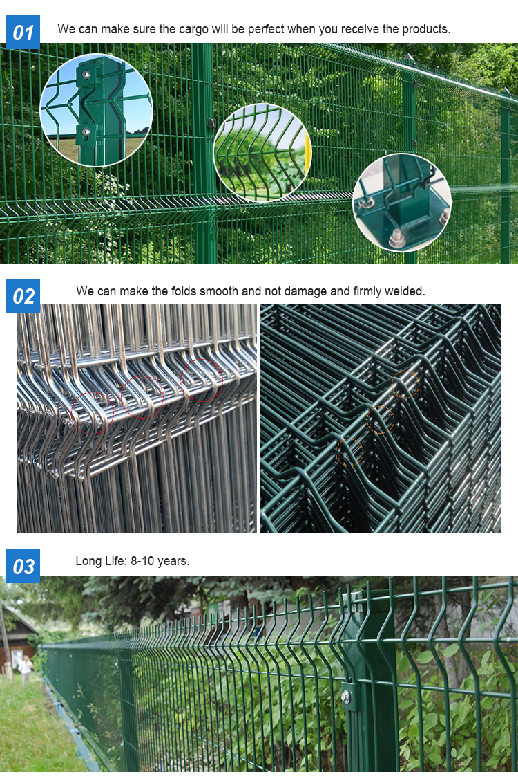 Factory price galvanized steel welded bending fence 3D curved metal welded wire mesh