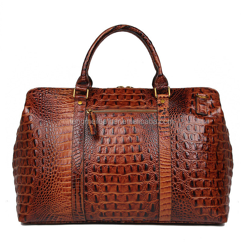 Luxury Crocodile Handbag Women Bags Large Capacity Alligator Print Leather Duffle Bag For Men Top Handle Leather Tote Bag Purse