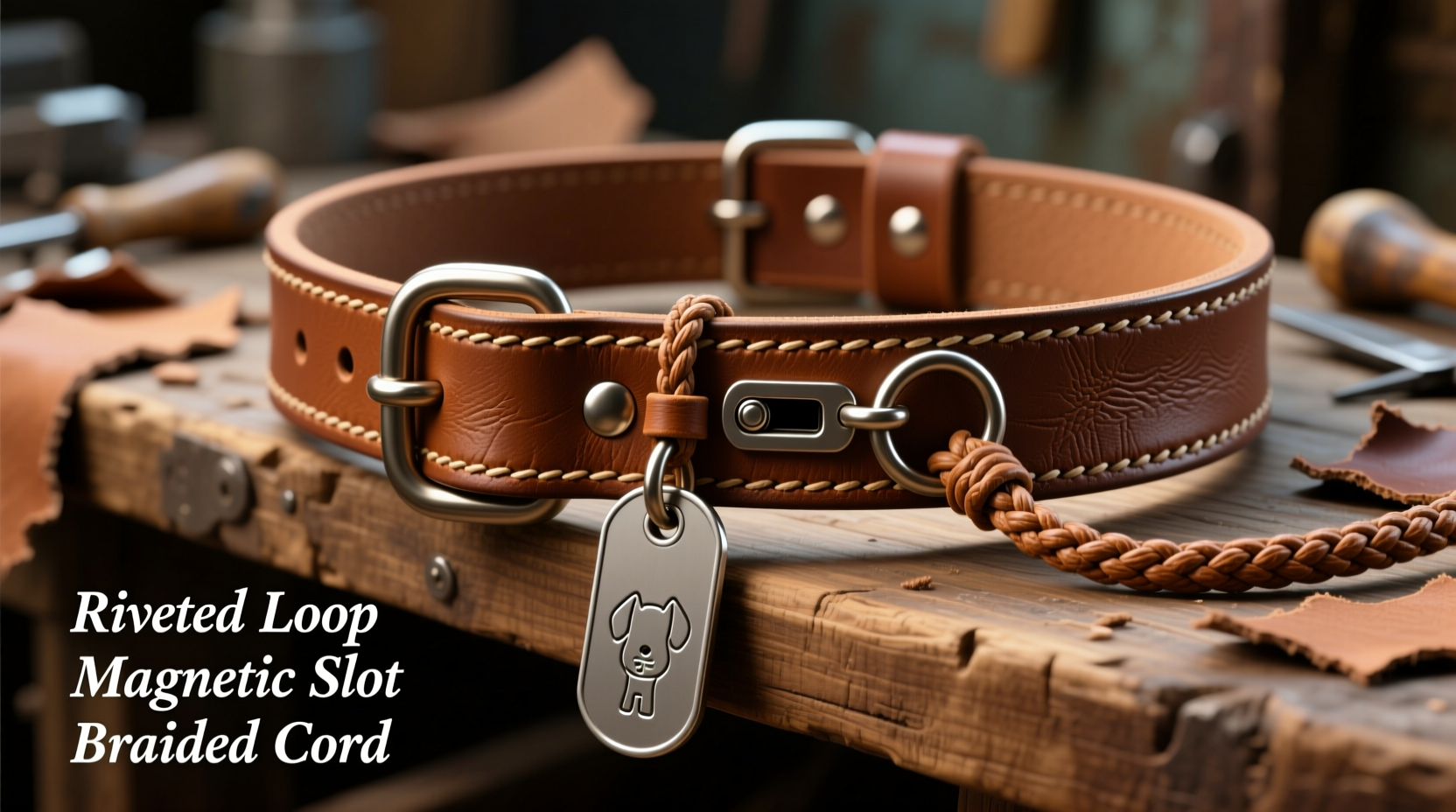 creative and secure methods to attach a dog tag to a leather collar