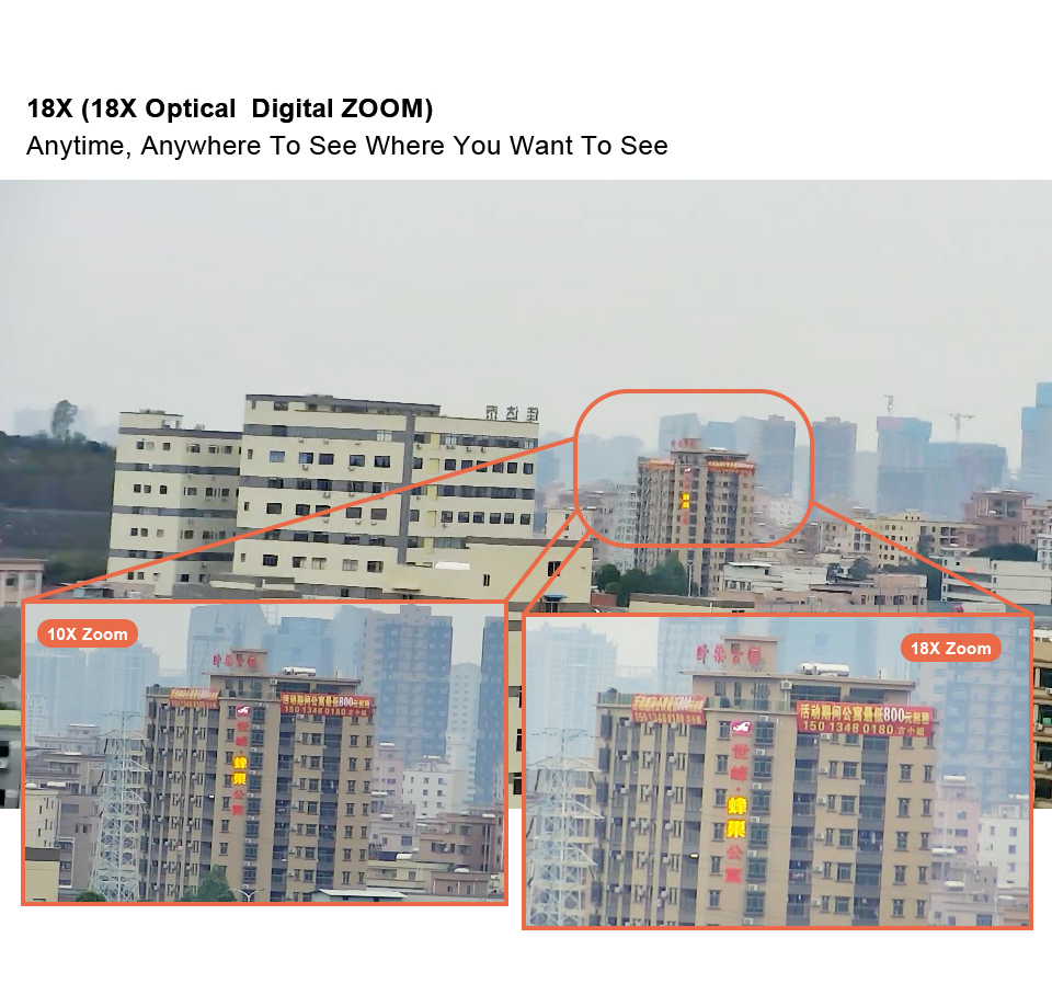 18x Optical Zoom Ptz Motion Tracking Camera De Surveillance Night Vision Outdoor P2P CCTV Security Camera