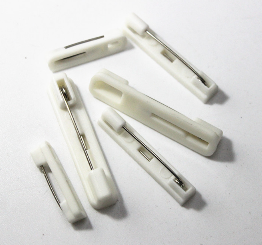 散装包装白色普通塑料胸针安全别针,用于diy - buy brooch back bar