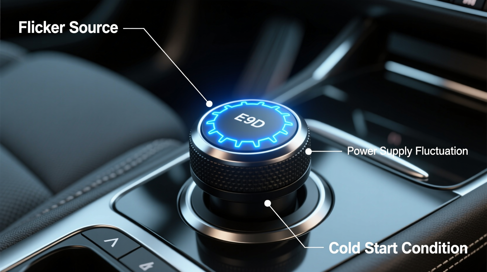 e90 led knob flicker cold start