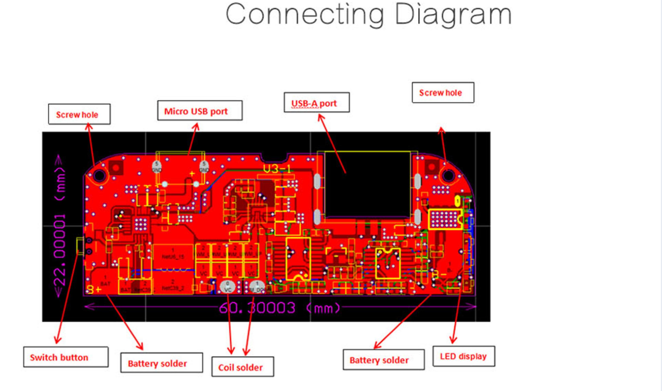 Custom wireless charging power bank PCBA