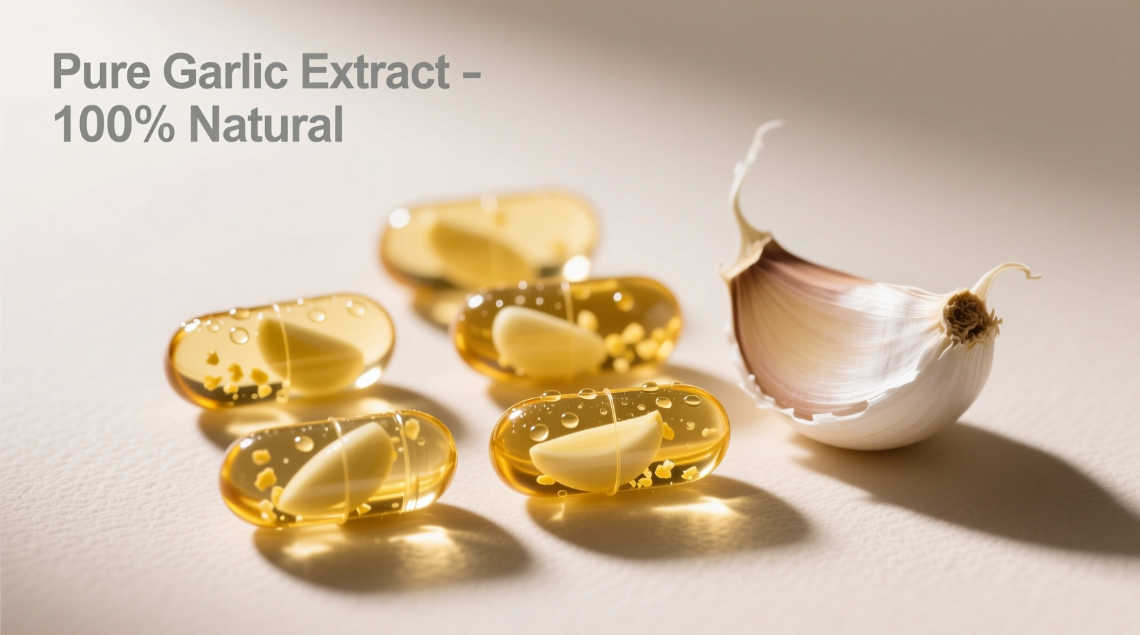 Garlic extract capsules with fresh garlic cloves