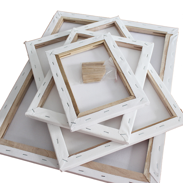 Cotton Canvas Wooden Frame Various Size White Blank Canvas For Art Painting