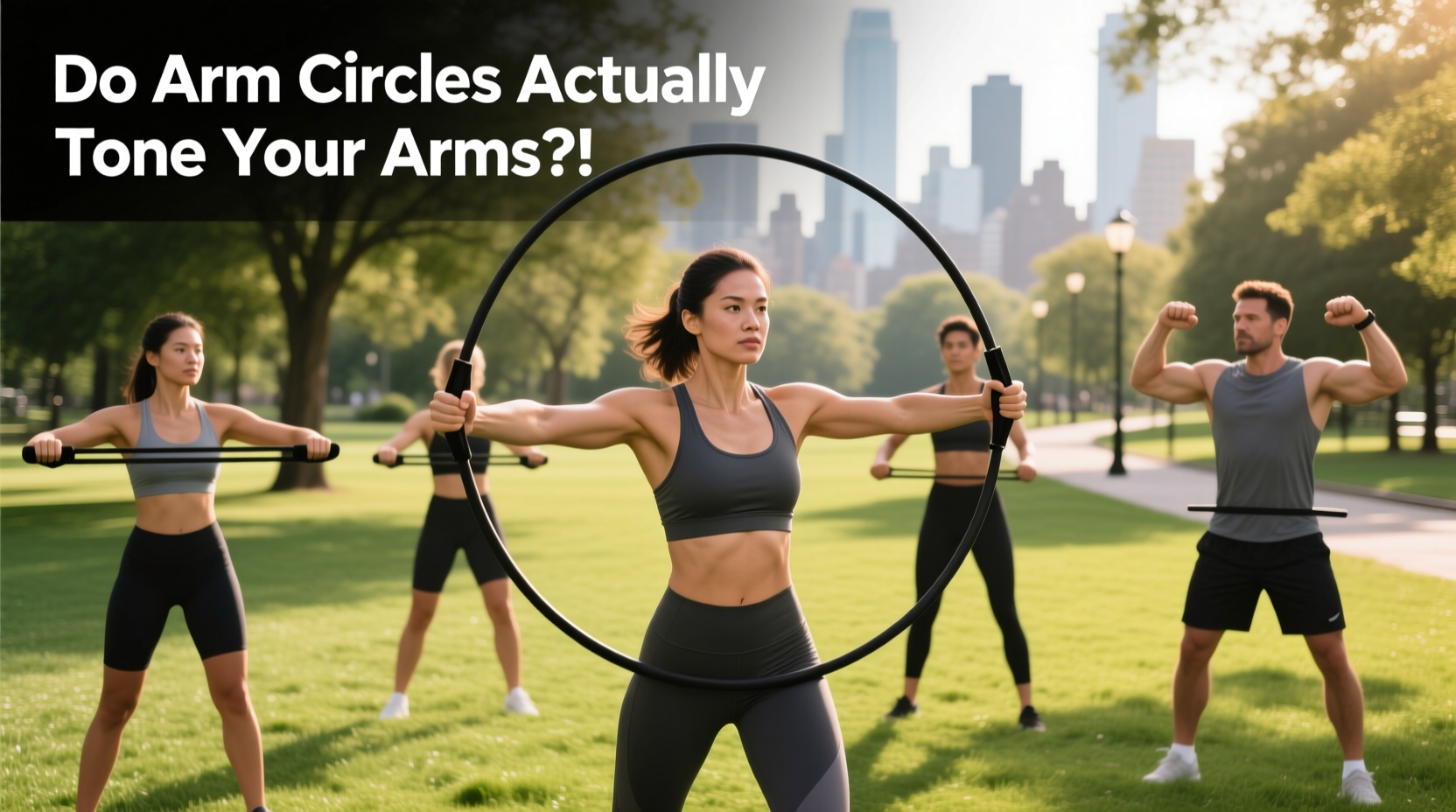 arm circles resistance bands for toning