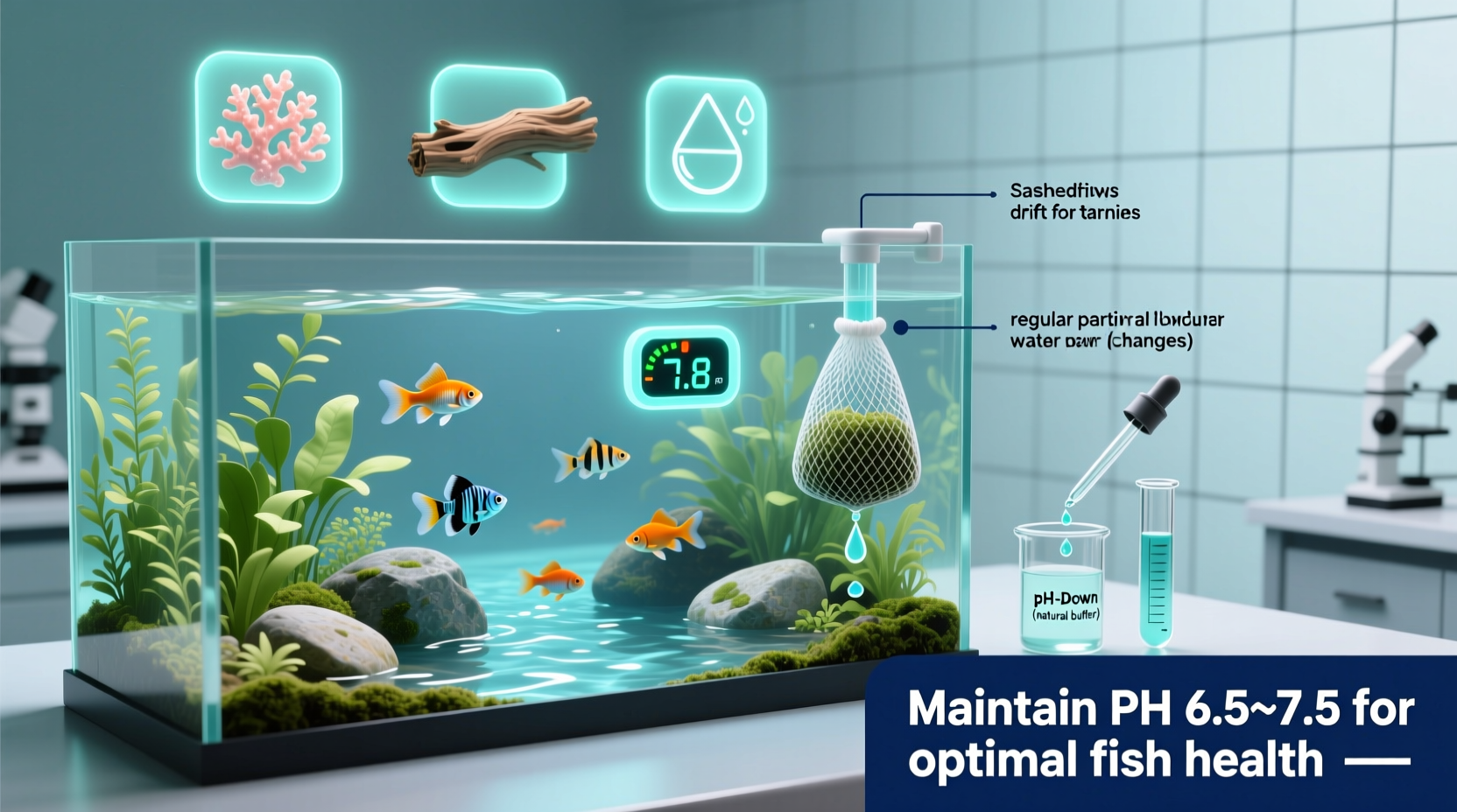 effective methods to safely bring down aquarium ph for a healthy fish environment