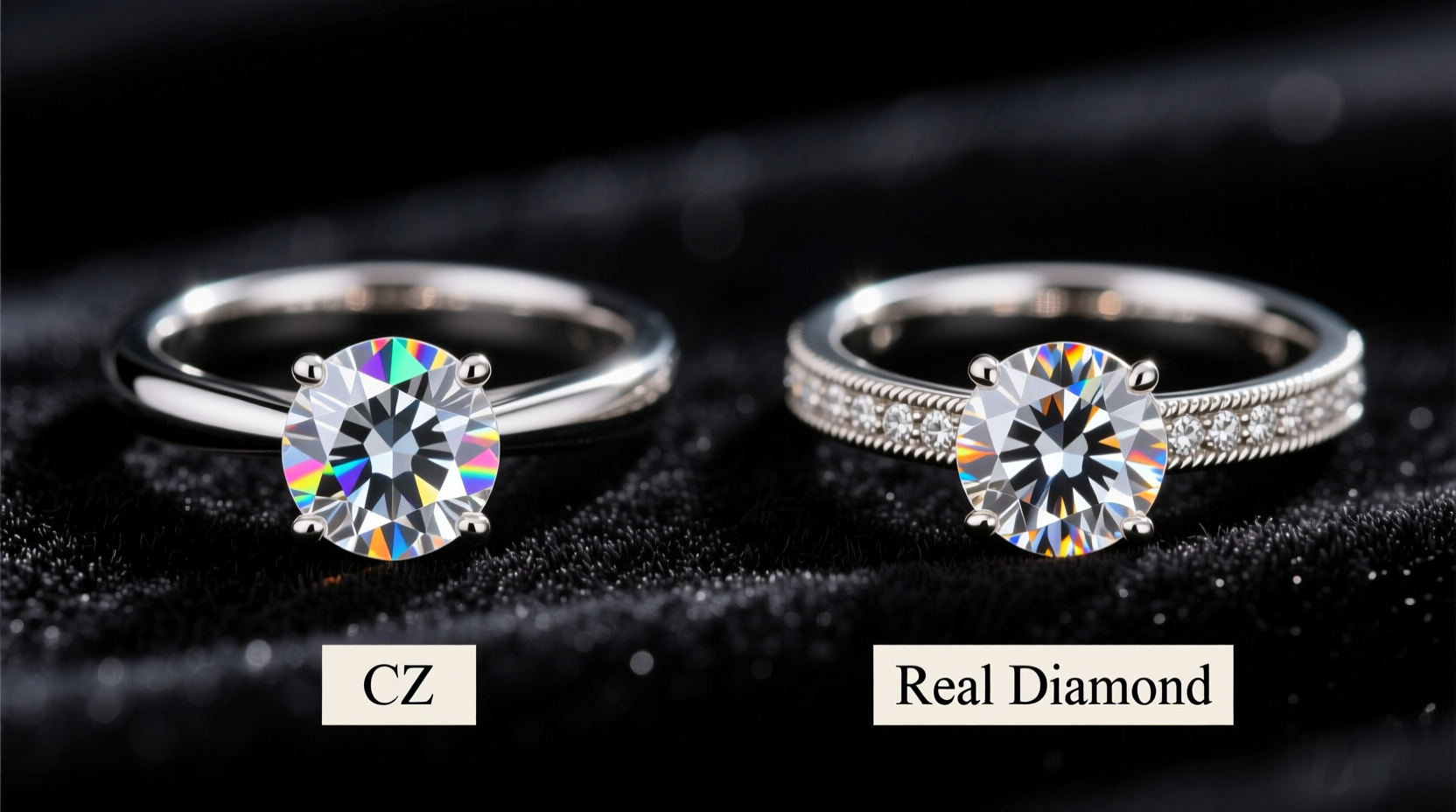 cz diamond ring vs real diamond ring is the sparkle worth the price difference