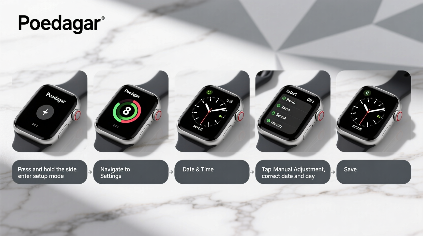 step by step guide to easily adjust the day and date on your poedagar watch