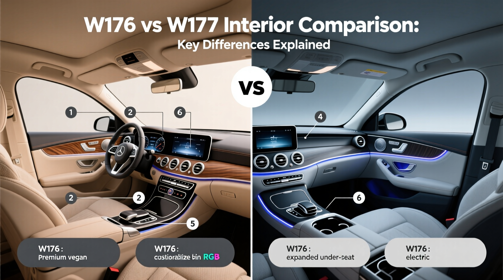 w176 vs w177 interior comparison