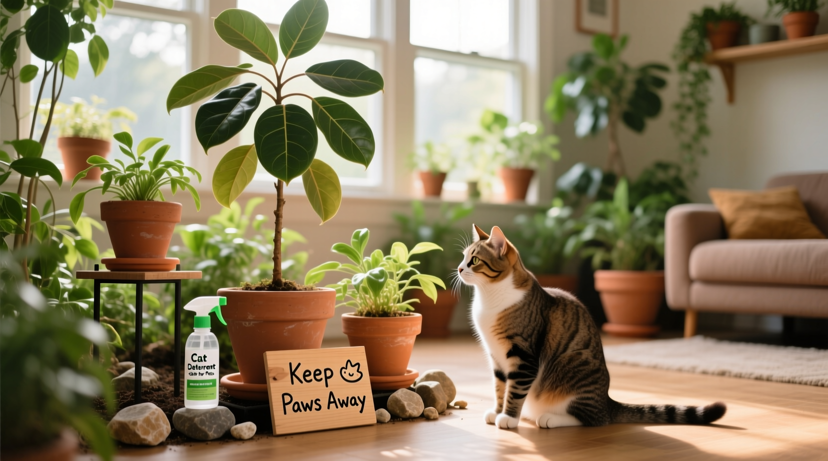 effective strategies to prevent your cat from damaging house plants without stressing them