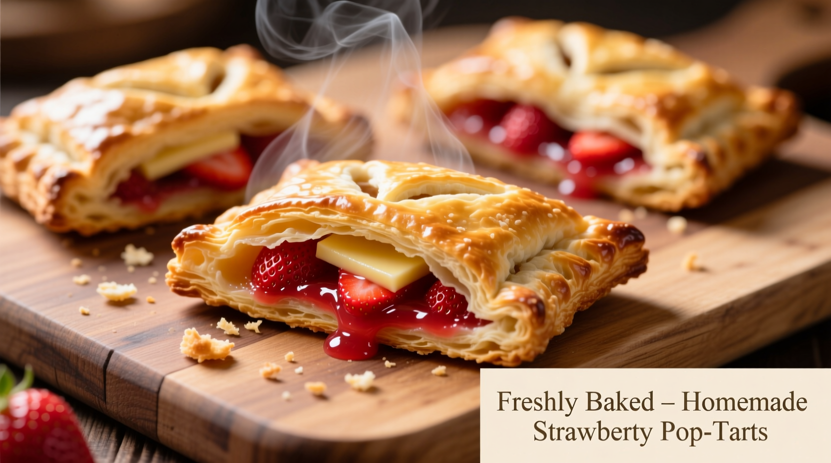 Homemade strawberry poptarts with flaky crust