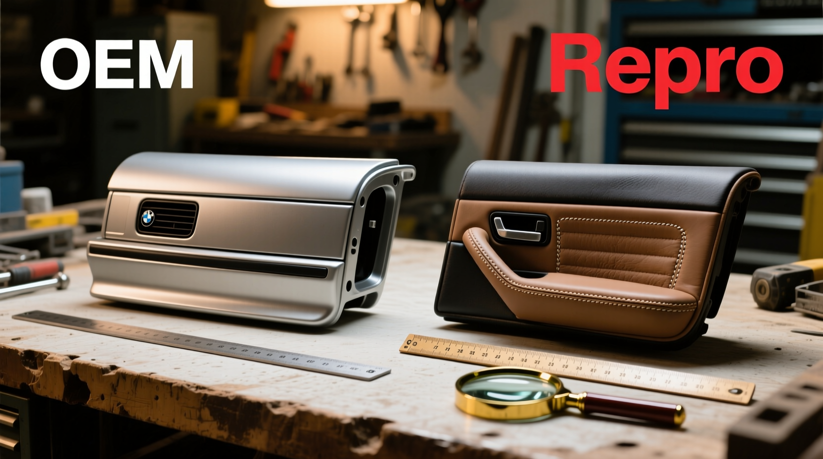 oem vs repro 325i interior parts