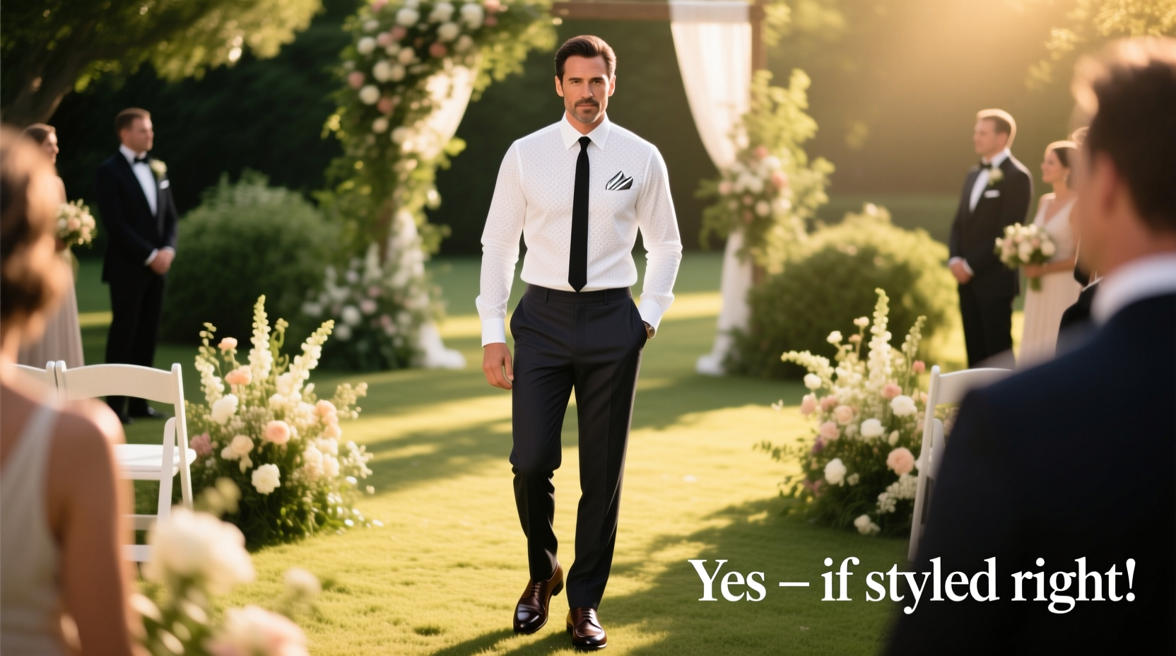 can you wear a white shirt to a wedding