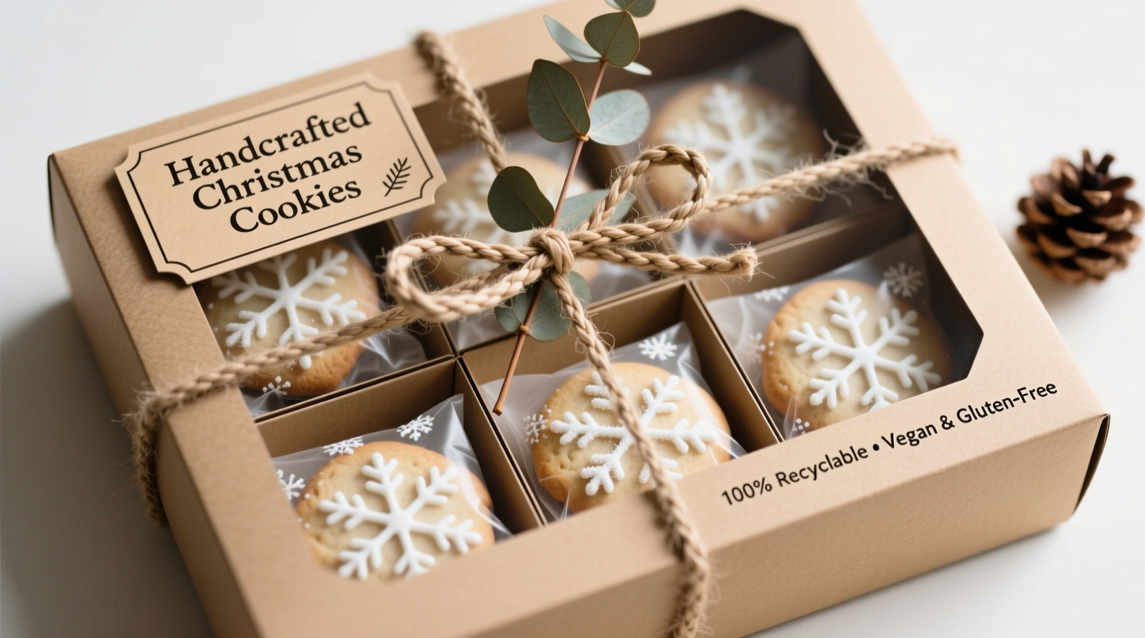 Sustainable packaging for homemade christmas cookies gifts