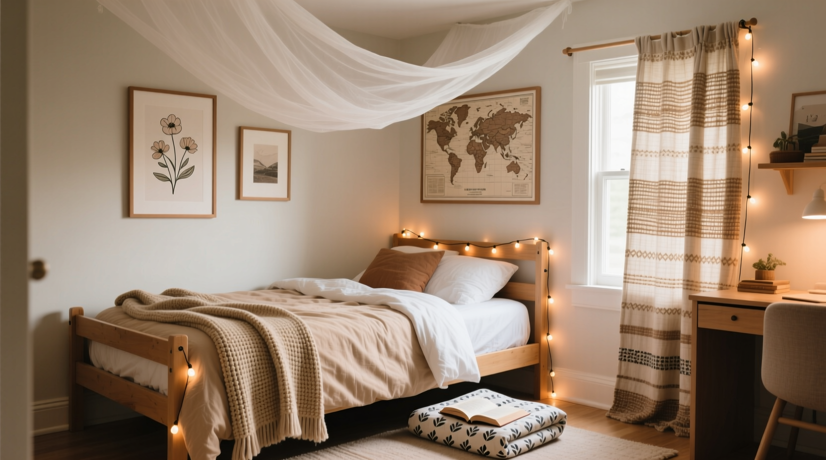 creative ways to style your dorm room using bed sheets for a cozy and personalized space