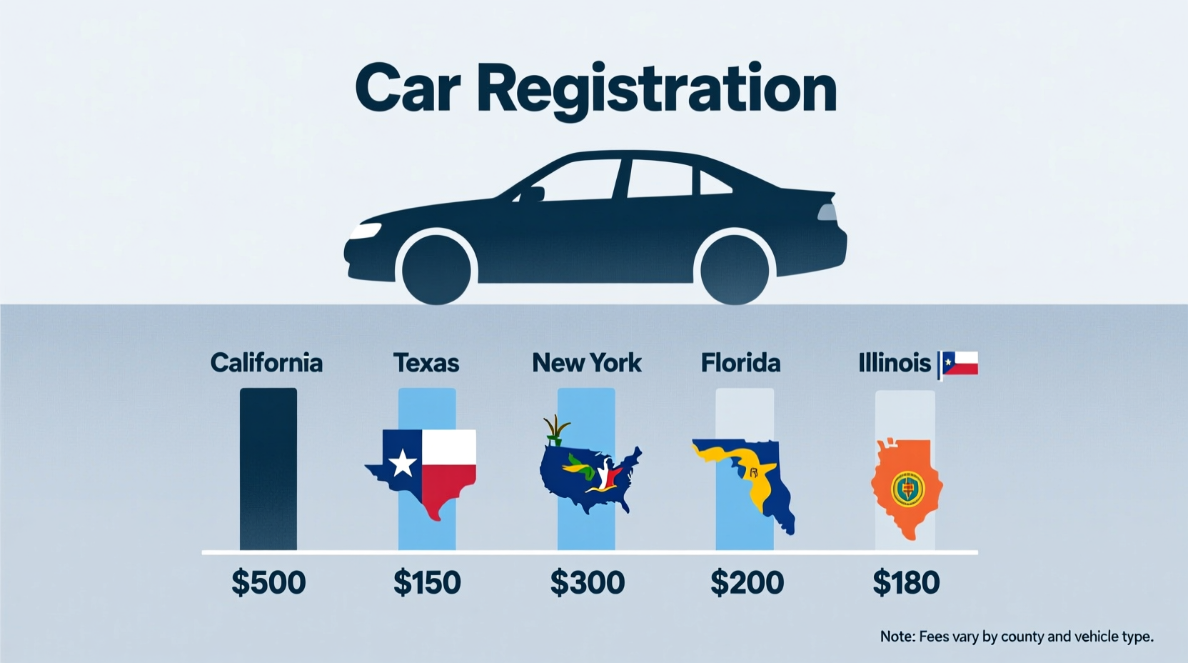 how much does it cost register a car
