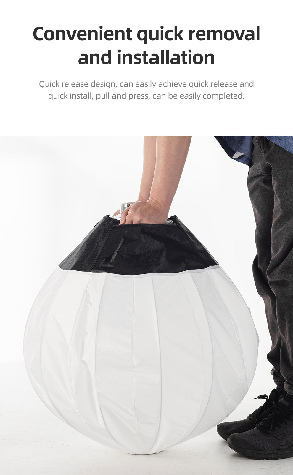 AMBITFUL 65cm 25.6" Lantern Foldable Quick-install Portable Round Shape Softbox Light for Bowens Profoto Elinchrom Studio Flash