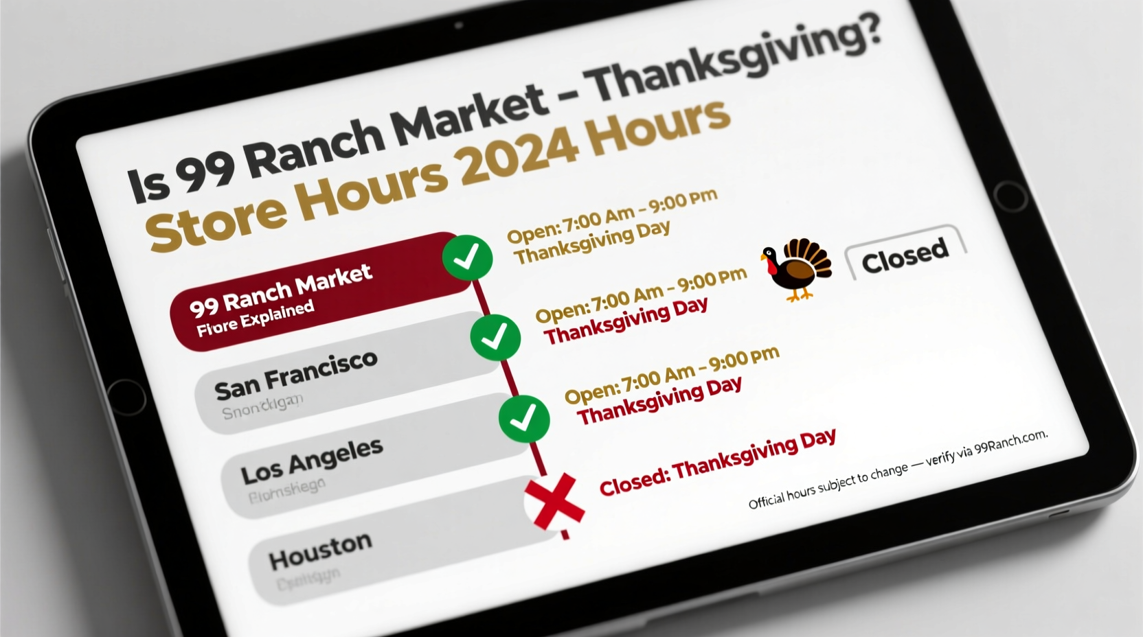 is 99 ranch open on thanksgiving