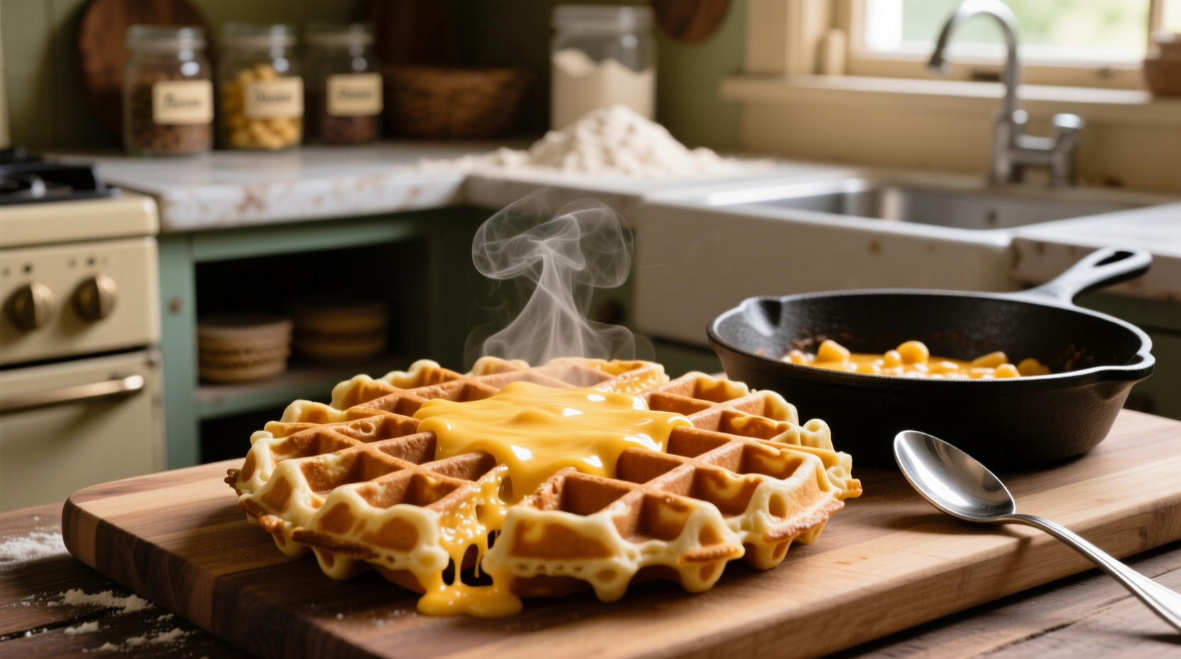 how to make macaroni and cheese waffles