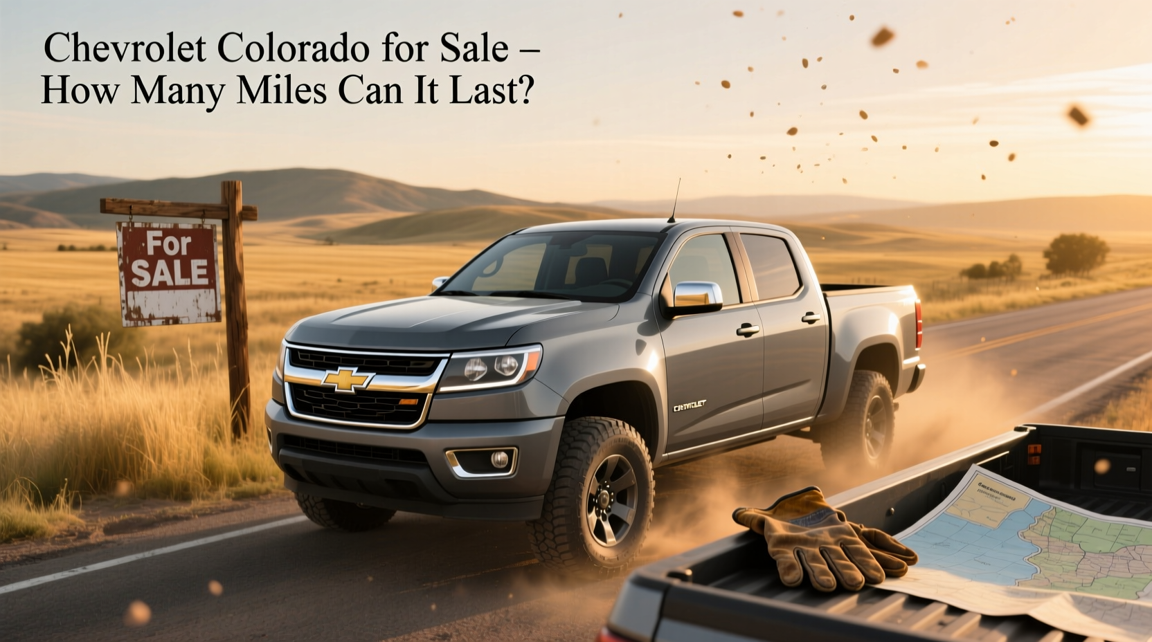 Chevrolet Colorado pickup truck parked on gravel road