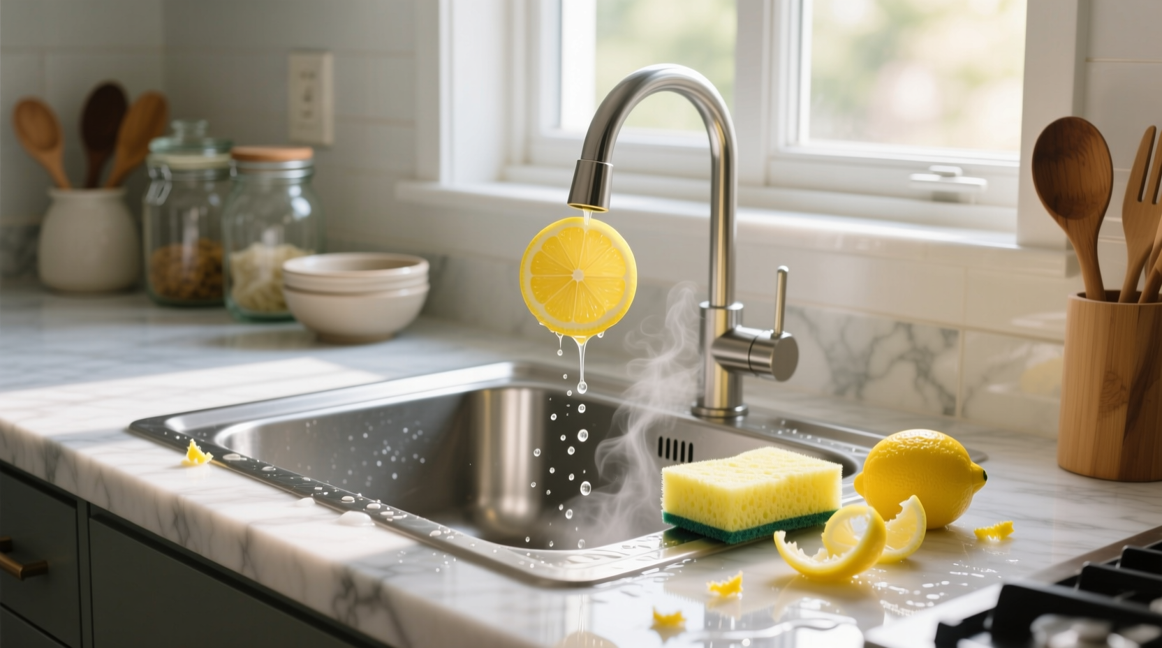 how to clean kitchen with lemon