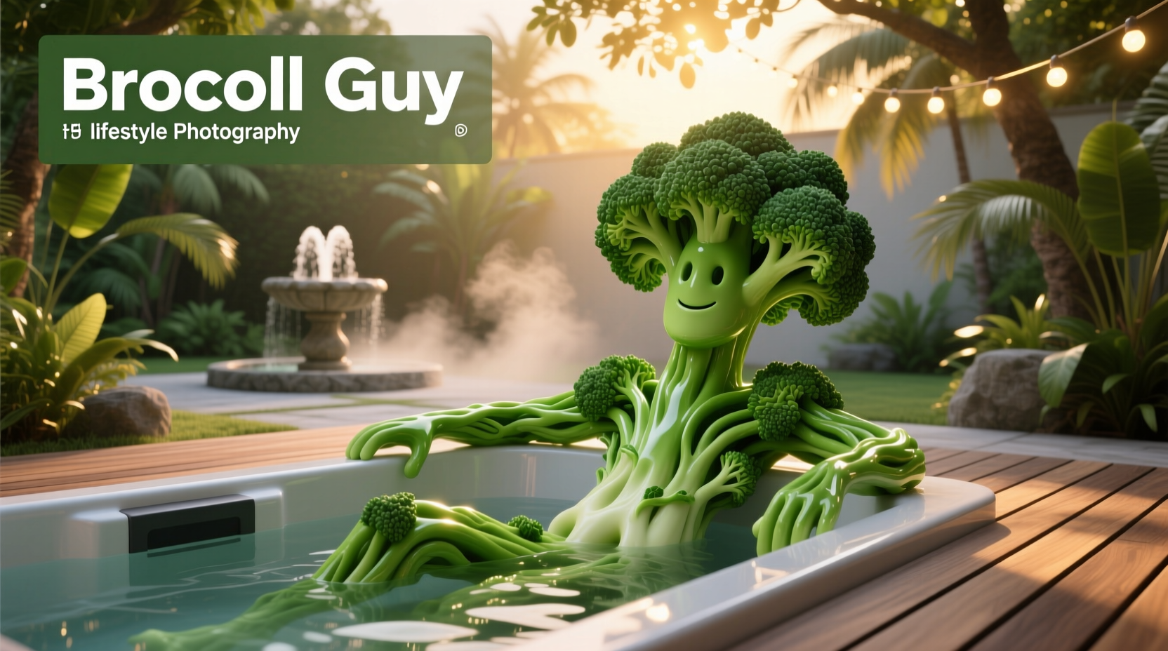 broccoli guy in hot tub meaning context