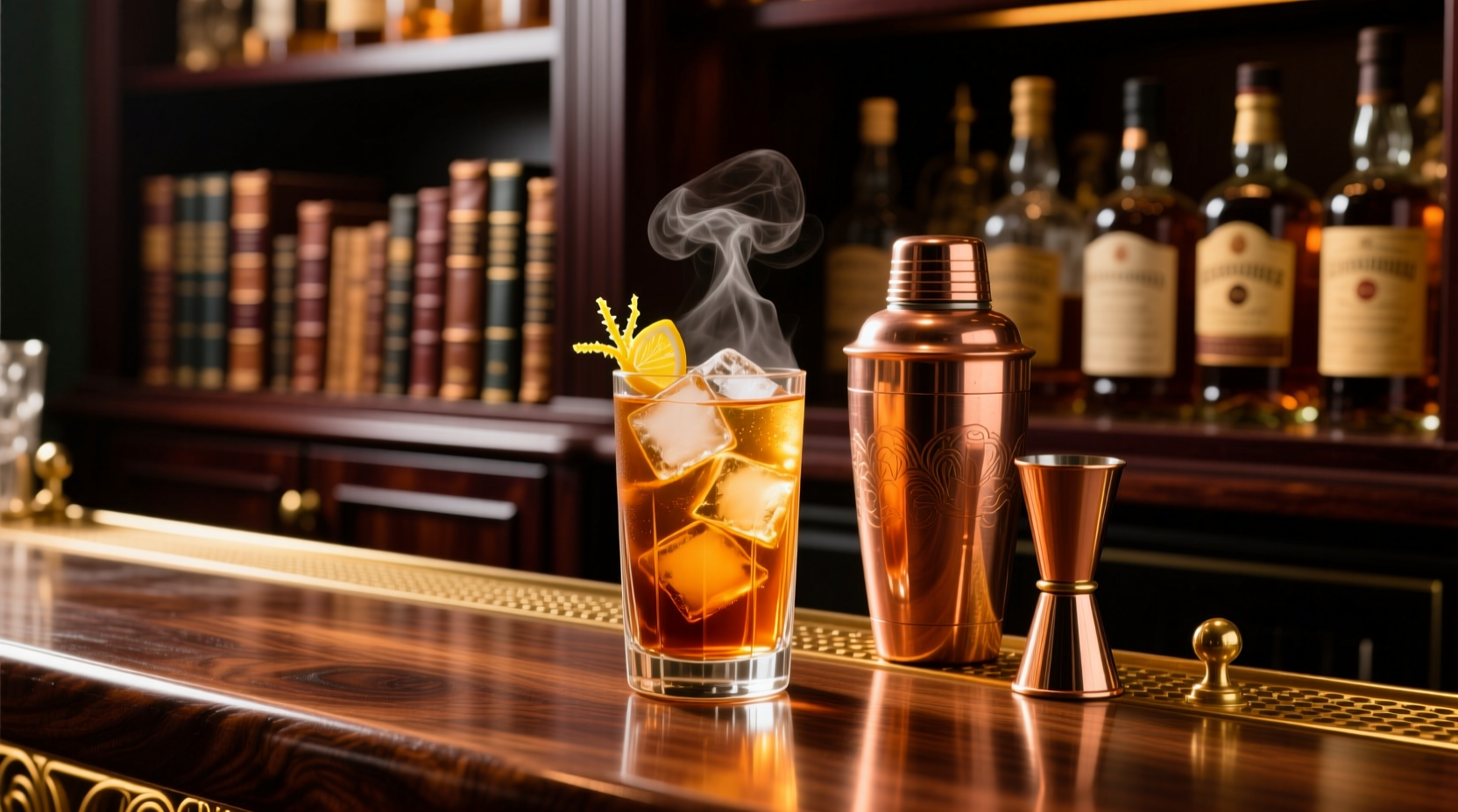 making cocktails drinks with bourbon whiskey rye