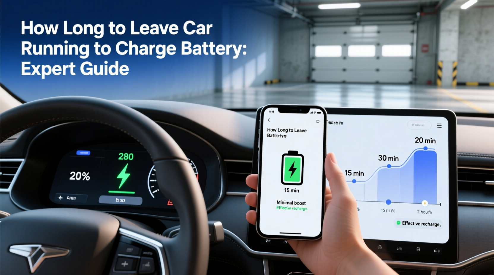 how long to leave car running to charge battery