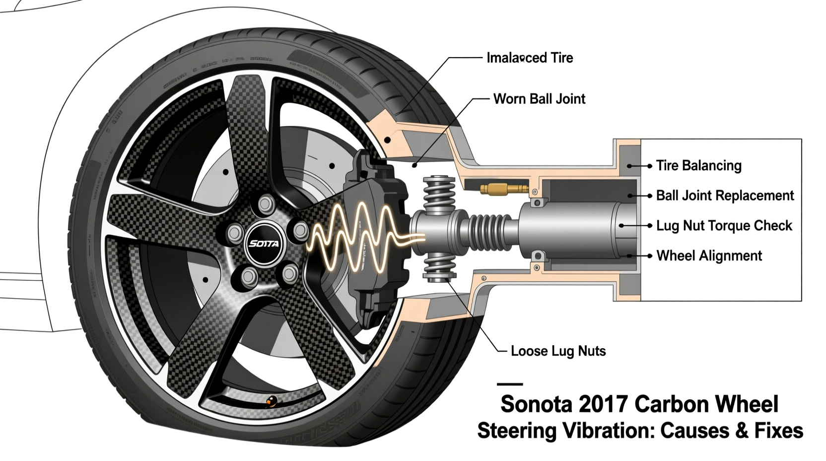 sonata 2017 carbon wheel steering vibration