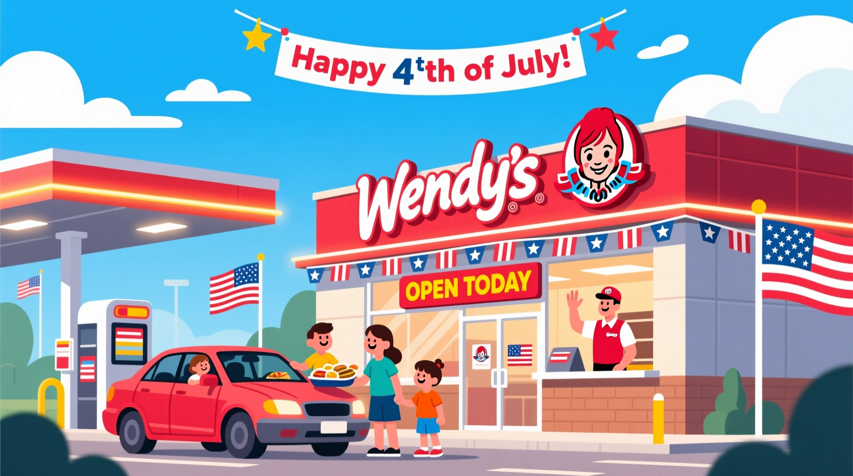 is wendys open on 4th of july