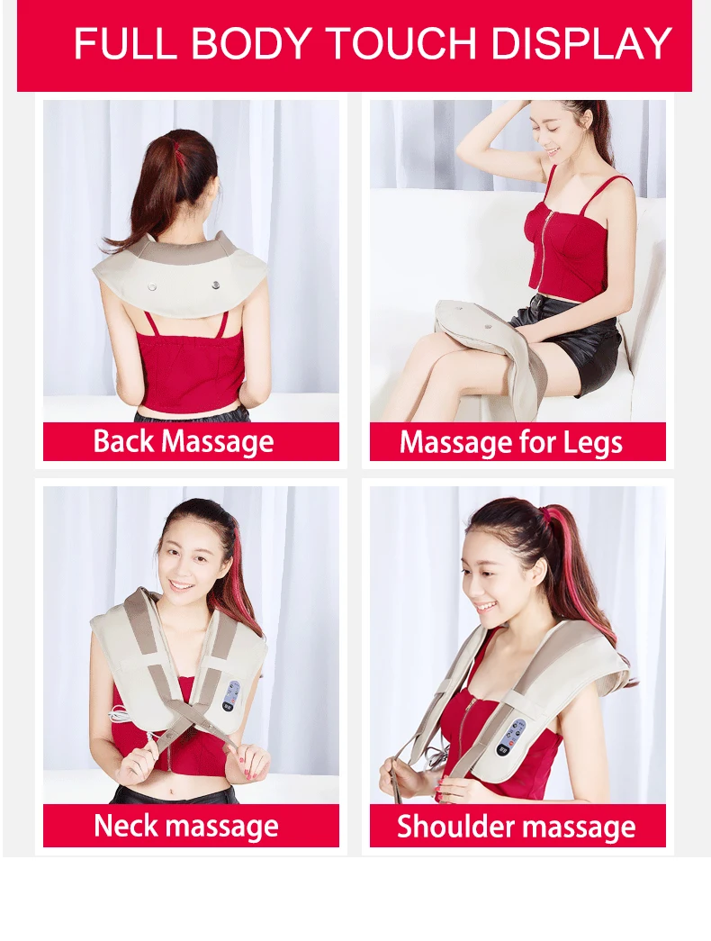 New Neck and Shoulder Heated Massager Belt With Pad