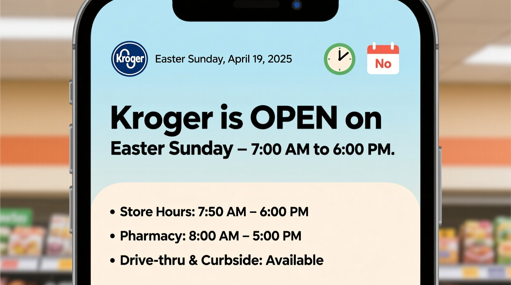 is krogers open on easter sunday