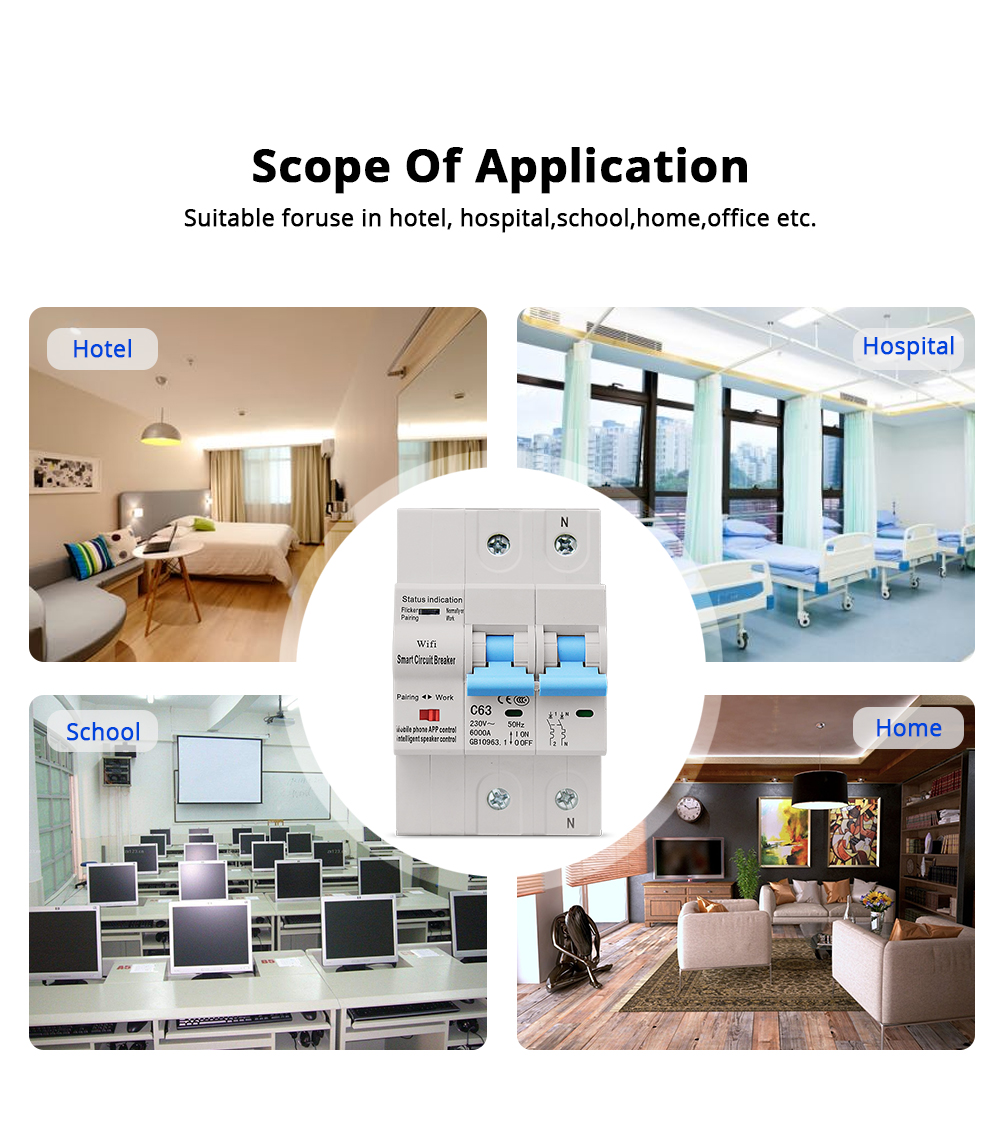 Zemismart air circuit breaker smart intelligent mcb WIFI Tuya circuit breakers mcb 1P work with Alexa Google Home