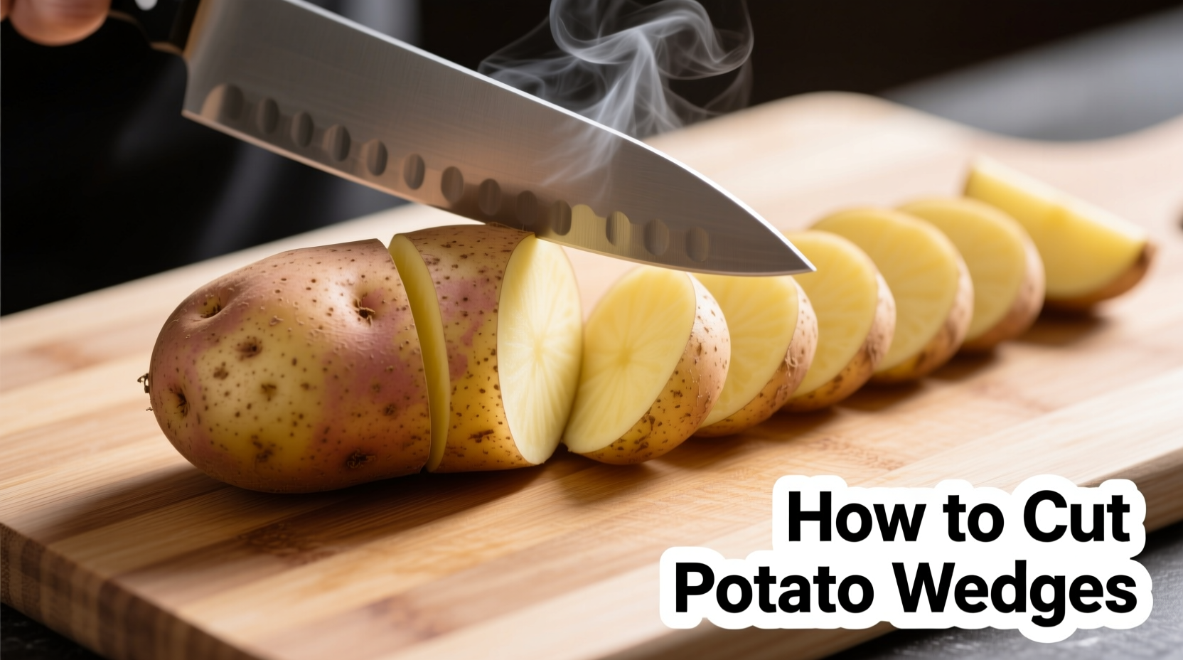 how to cut wedges from a potato