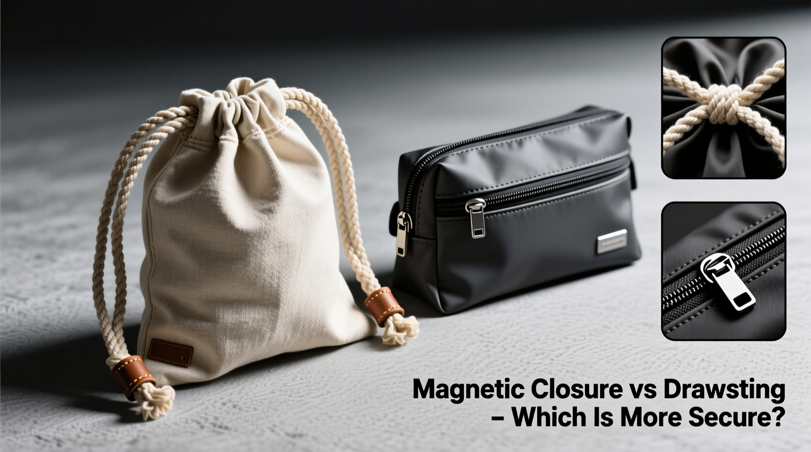 drawstring bag or magnetic closure which bag closure is more secure