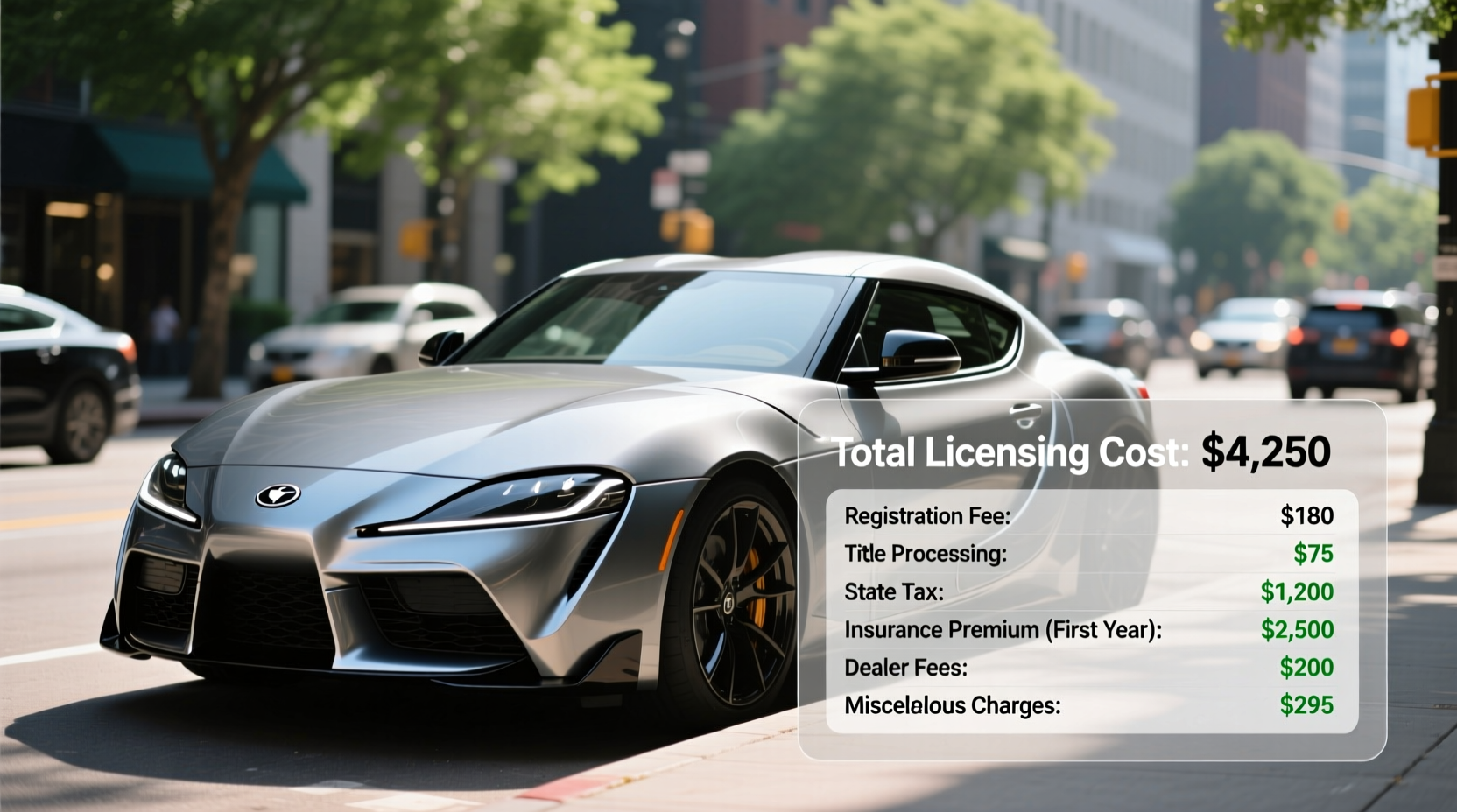 how much is it to license a car