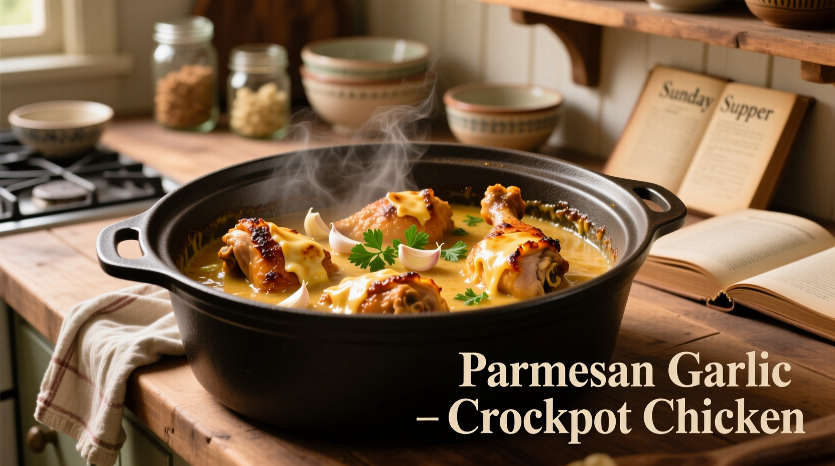 parmesan garlic crockpot chicken