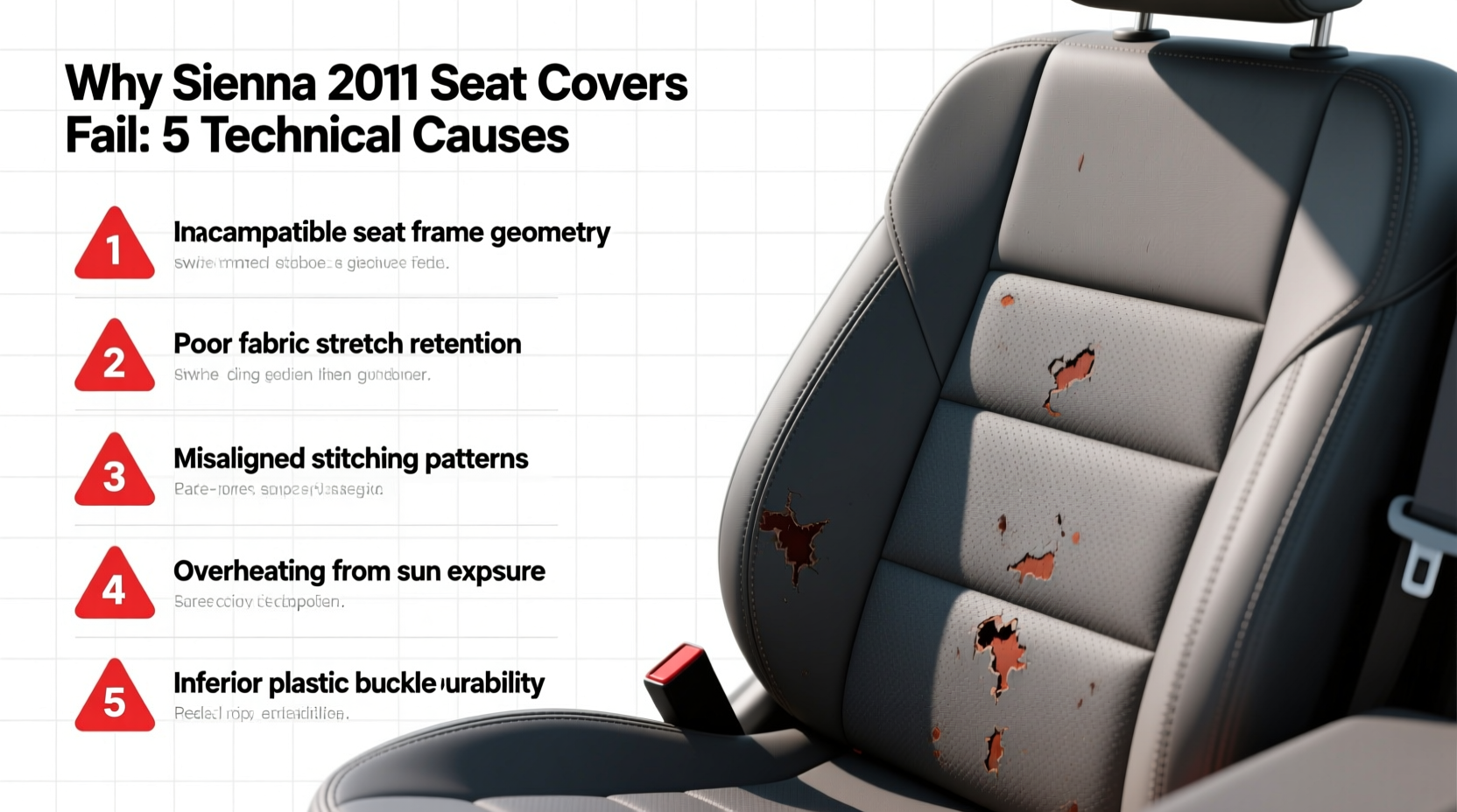 sienna 2011 seat cover fail reasons