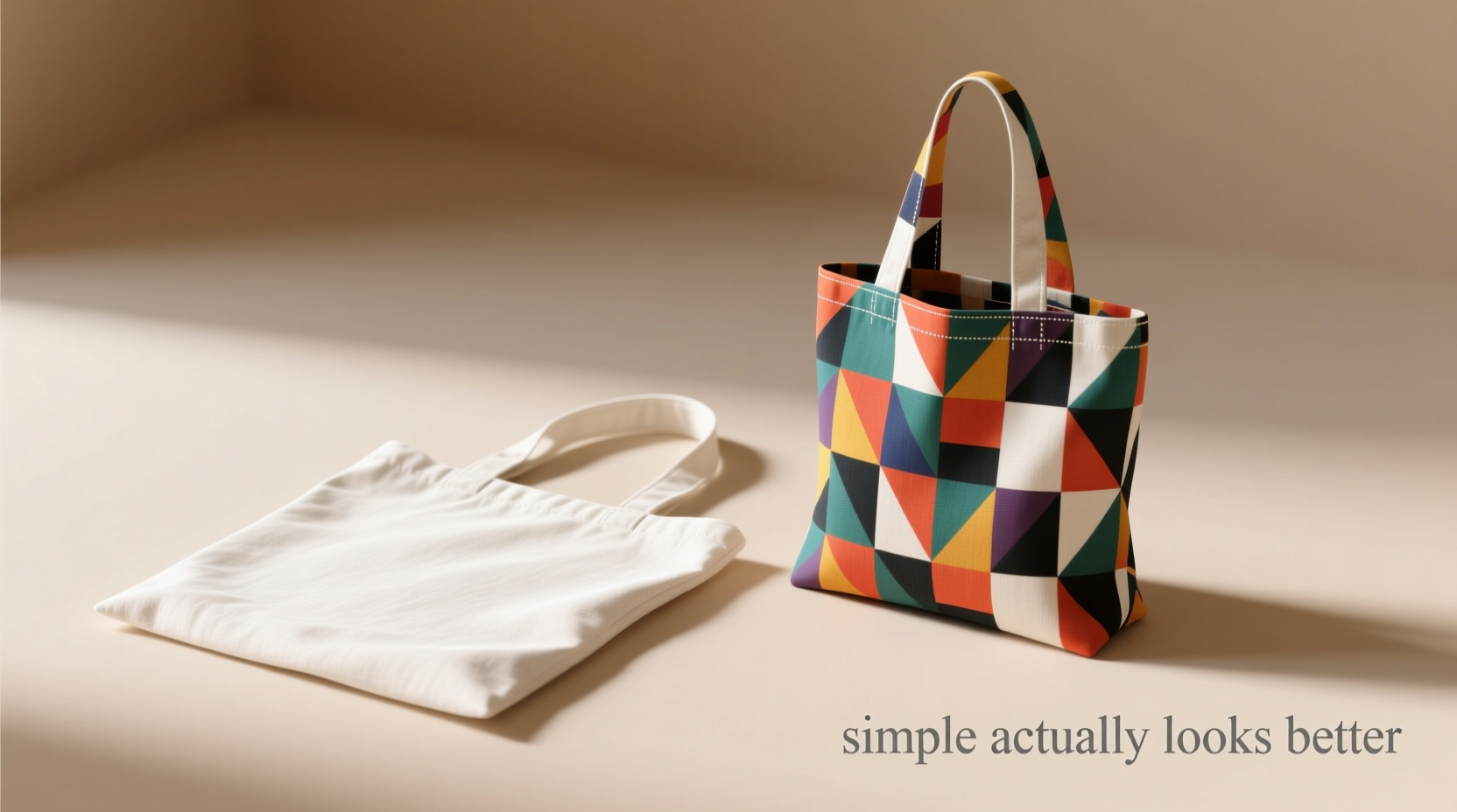 plain tote bag vs patterned does simple actually look better